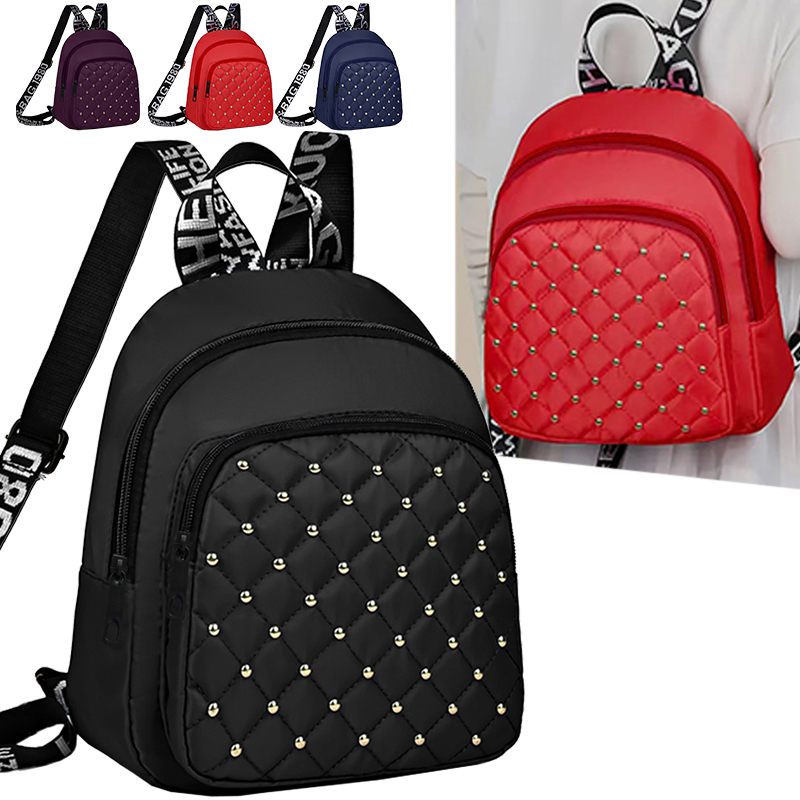 Canvas Backpack Casual - Sac à dos clouté chic et