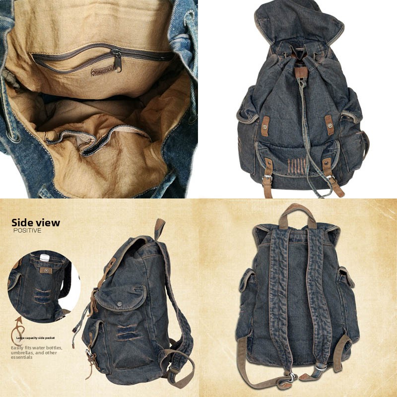 Sac à dos rétro en toile et cu - Canvas Backpack Casual avis et prix